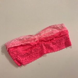 Pink lace bandeau