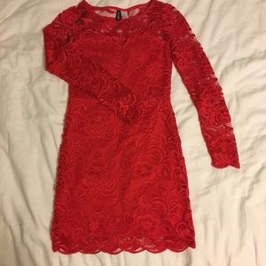 NWOT DIVIDED red lace cocktail dress size 6