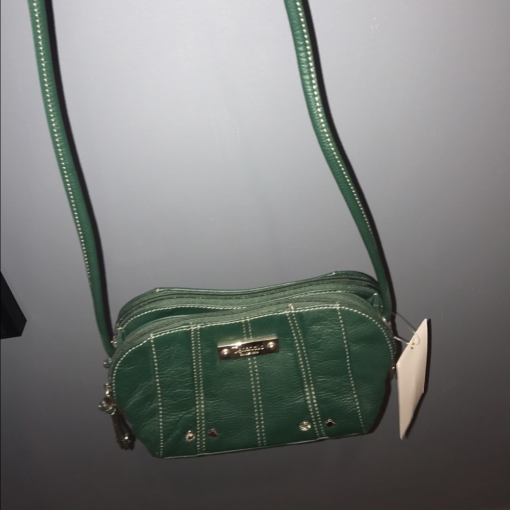 Tignanello green cross body purse