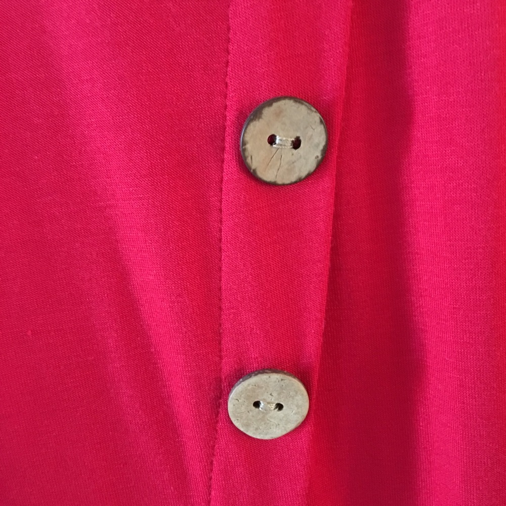 Red Knit Asymmetrical Tunic - Picture 3 of 4