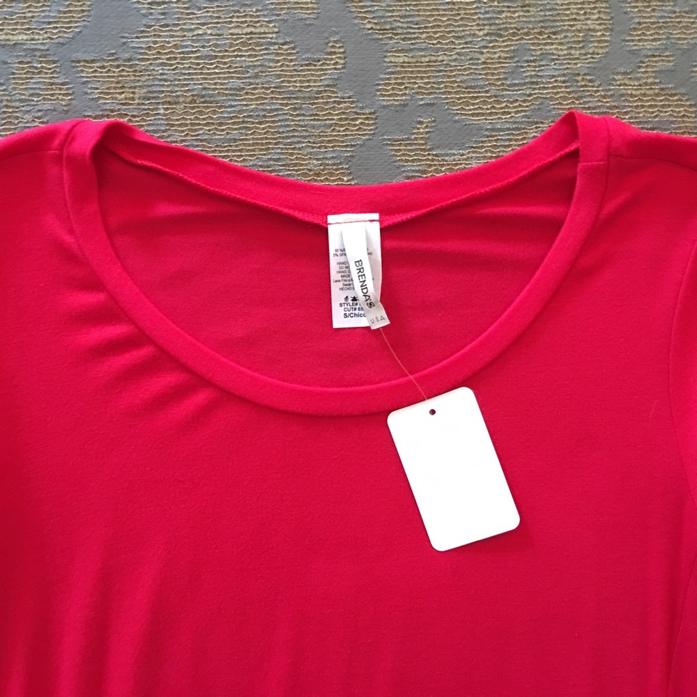 Red Knit Asymmetrical Tunic - Picture 4 of 4
