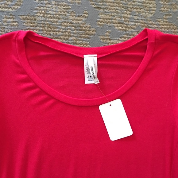 Red Knit Asymmetrical Tunic - Picture 4 of 4