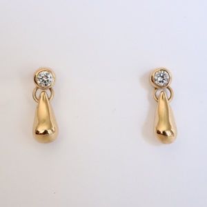 Elsa Peretti gold and diamond teardrop earrings
