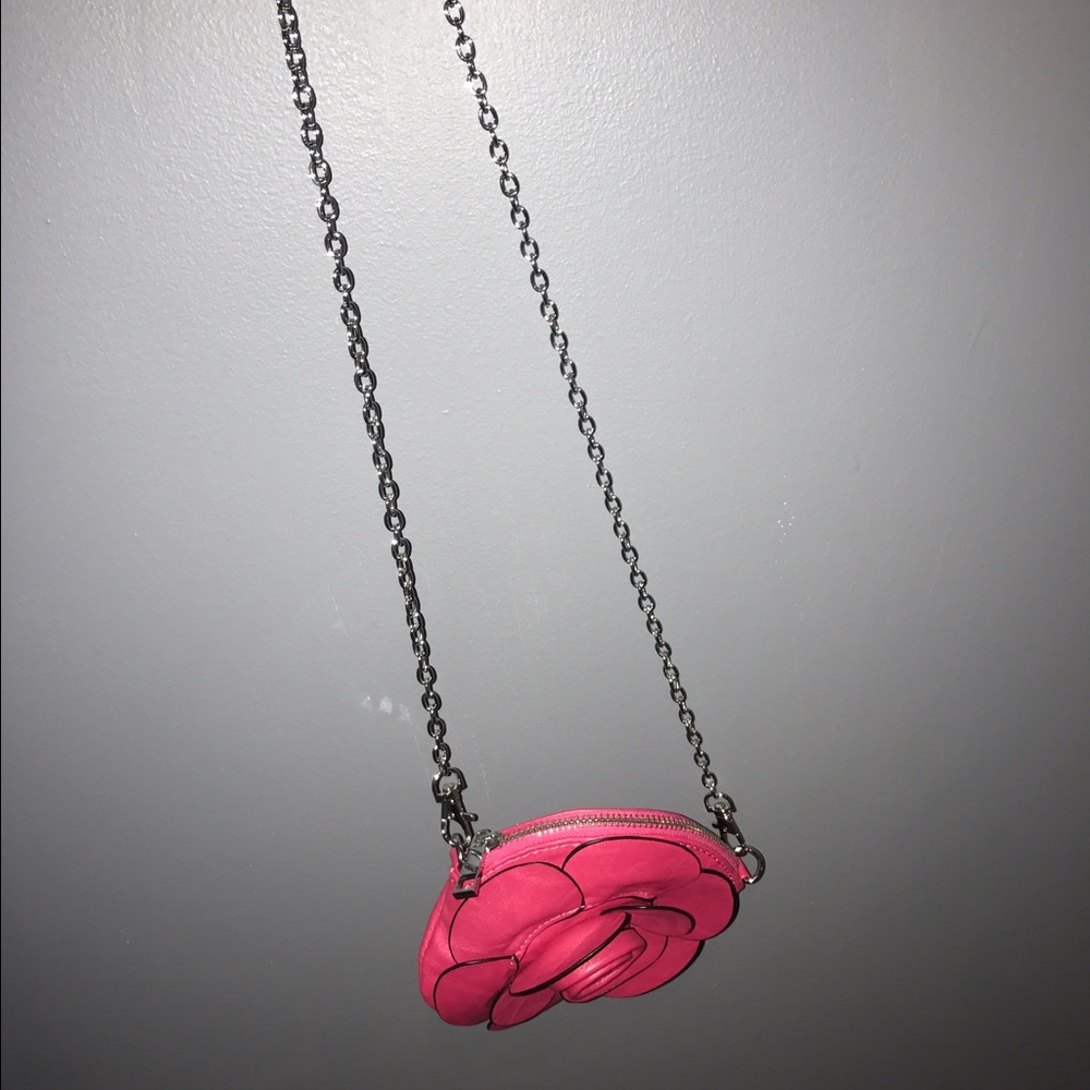 Pink flower cross body purse