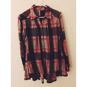 Free People Swing Hi Low Flannel