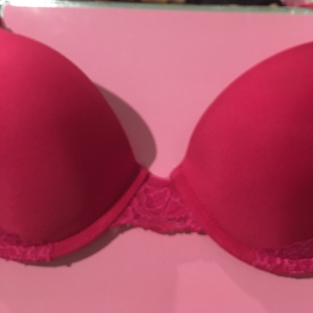 Pink with lace trim Bra Size 34C