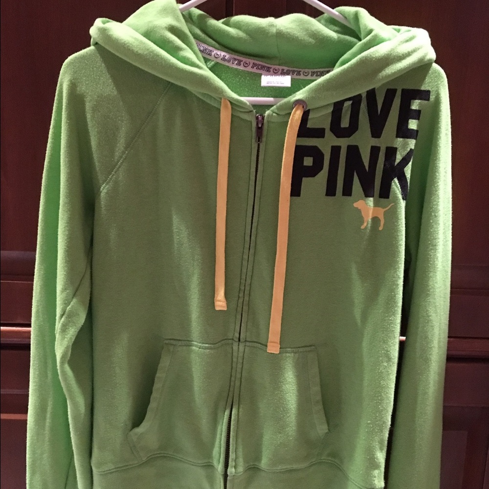 💚Victoria's Secret PINK bright green sweatshirt.