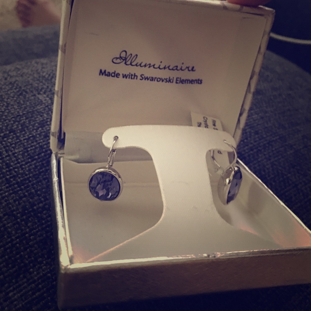 Silver plated crystal earrings