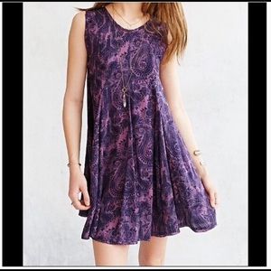 Ecoté Purple Clary Godet Trapeze Dress