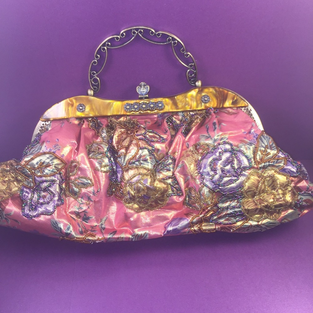 Nostalgic, vintage style, mult color beaded purse