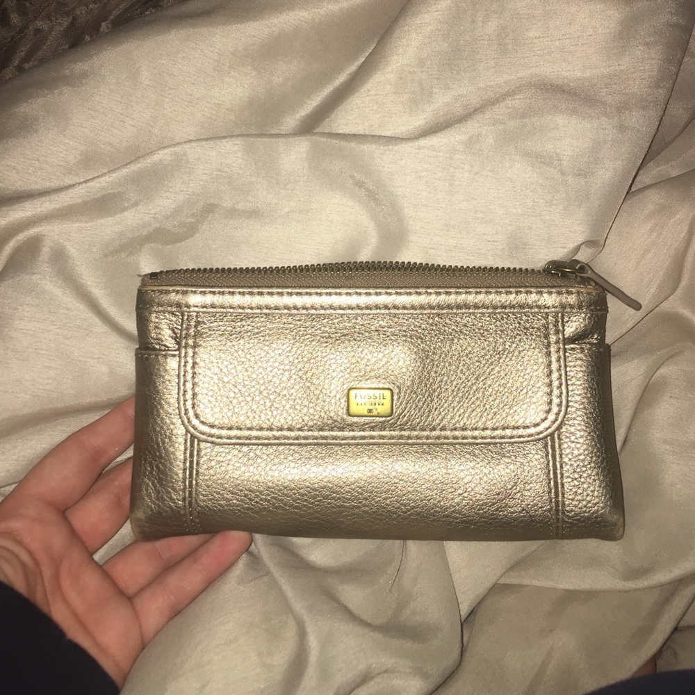 Gold fossil wallet