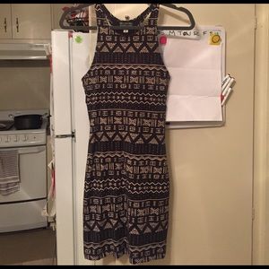 Billabong fitted mini dress w/ boho Aztec pattern