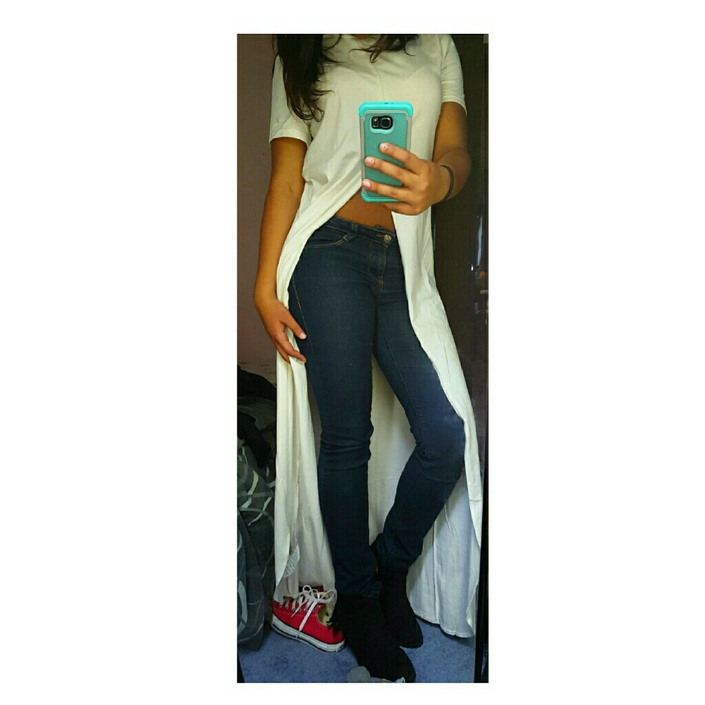 Long white dress shirt