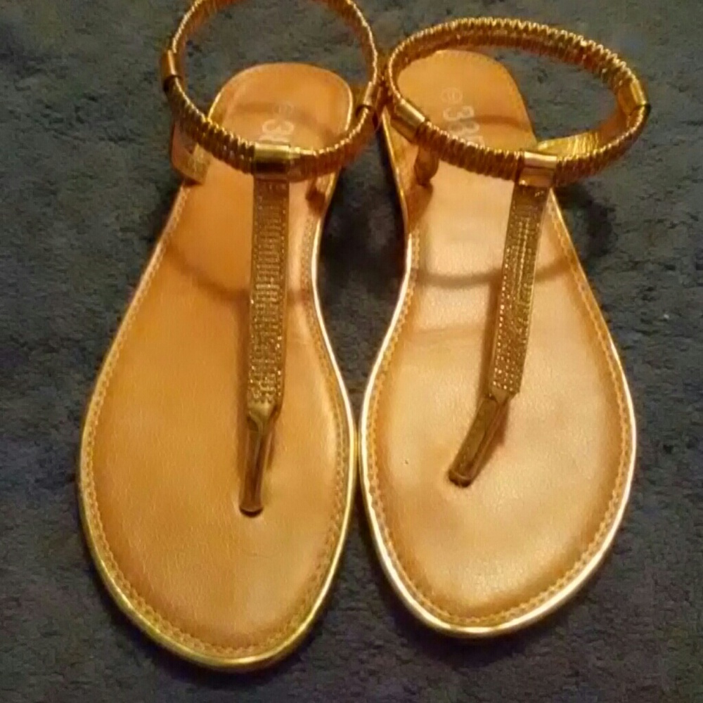3 FOR $25 Gold strap sandals