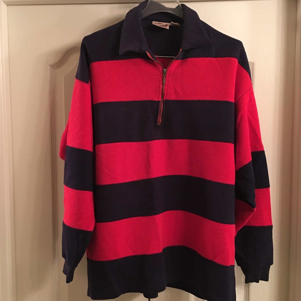 Red And Navy Blue Sweater