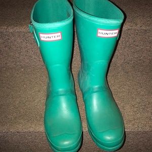 teal green hunter short boots