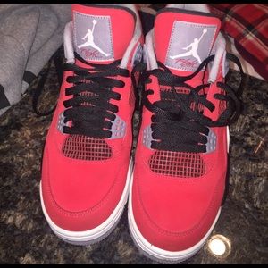 Red and black jordans