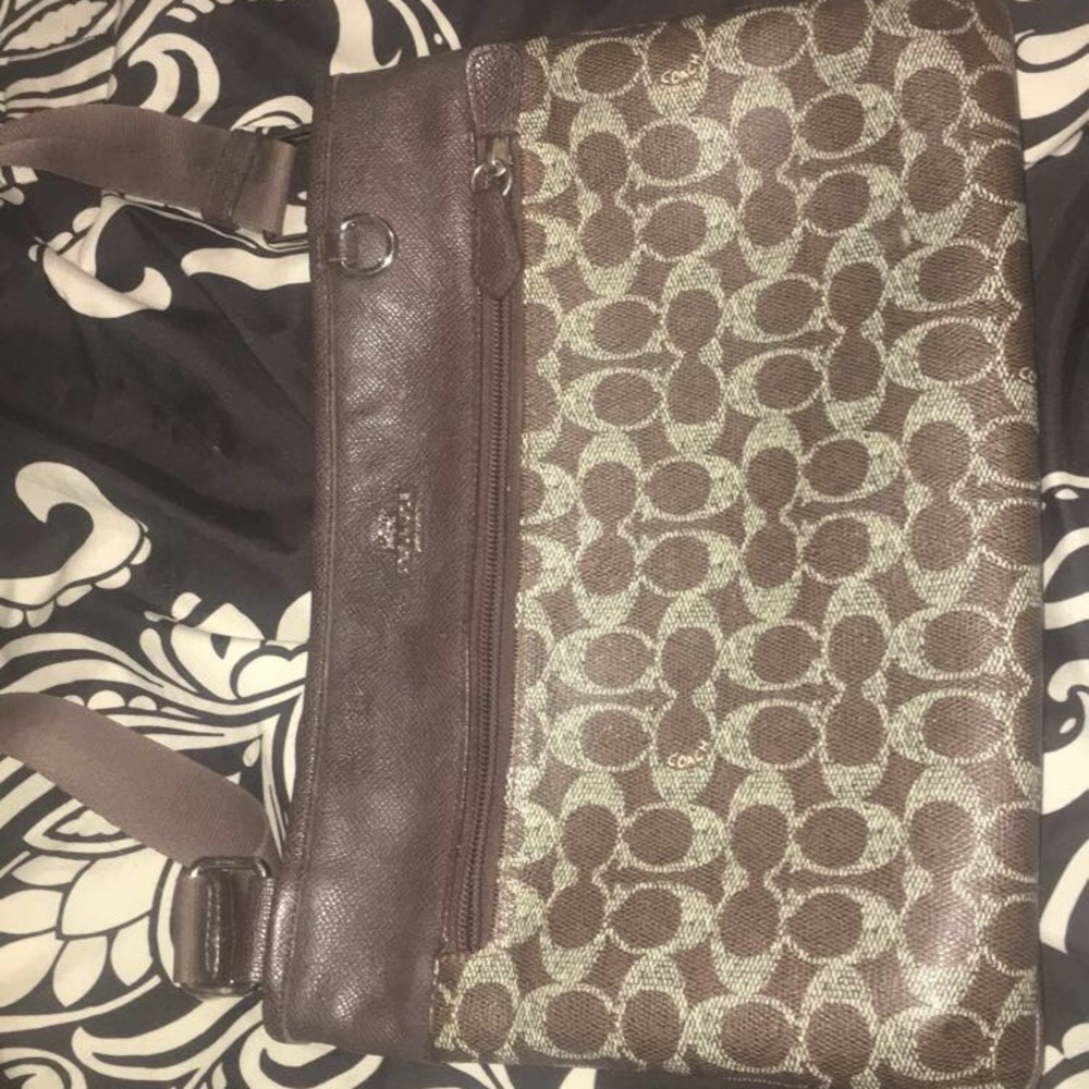 Brown COACH cross-body purse & wristlet!!