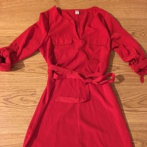 Old navy size small red shirt dress with belt