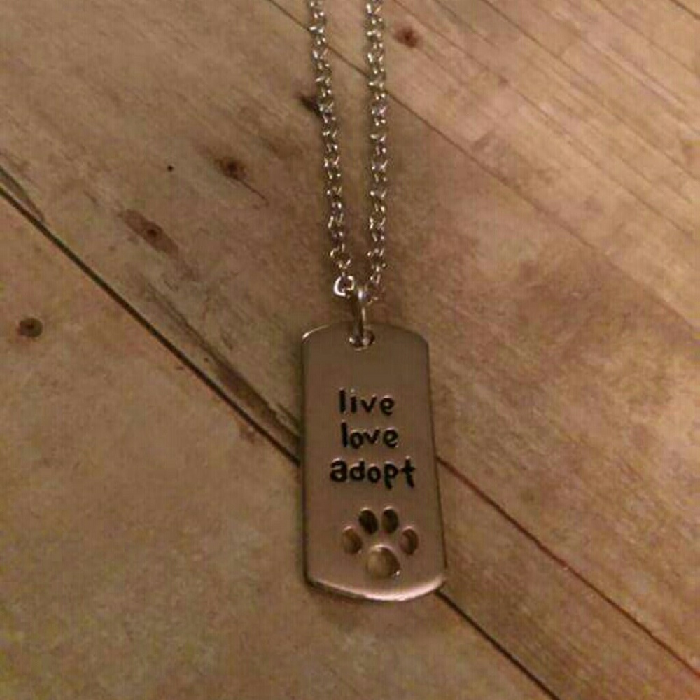 Live love adopt necklace