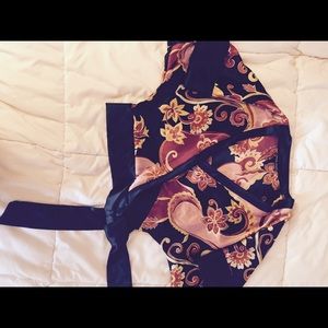 Cute kimono wrap crop top