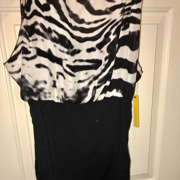 Alice + Olivia dress w/ zebra print, side ruching - Picture 5 of 11