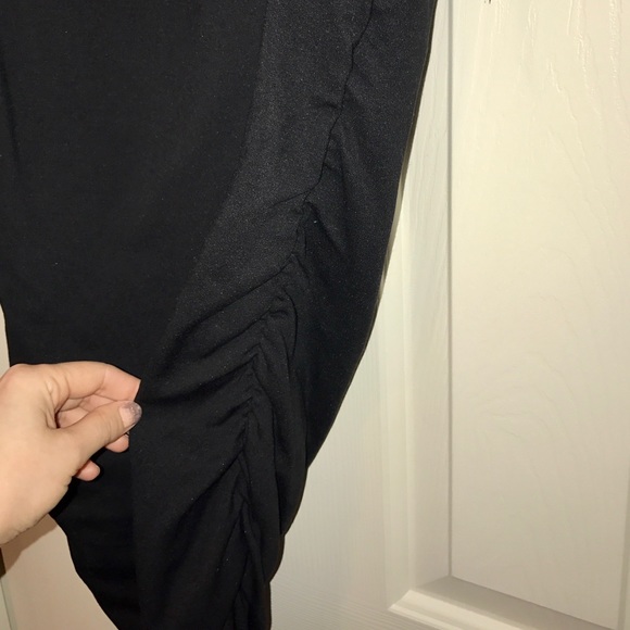 Alice + Olivia dress w/ zebra print, side ruching - Picture 6 of 11