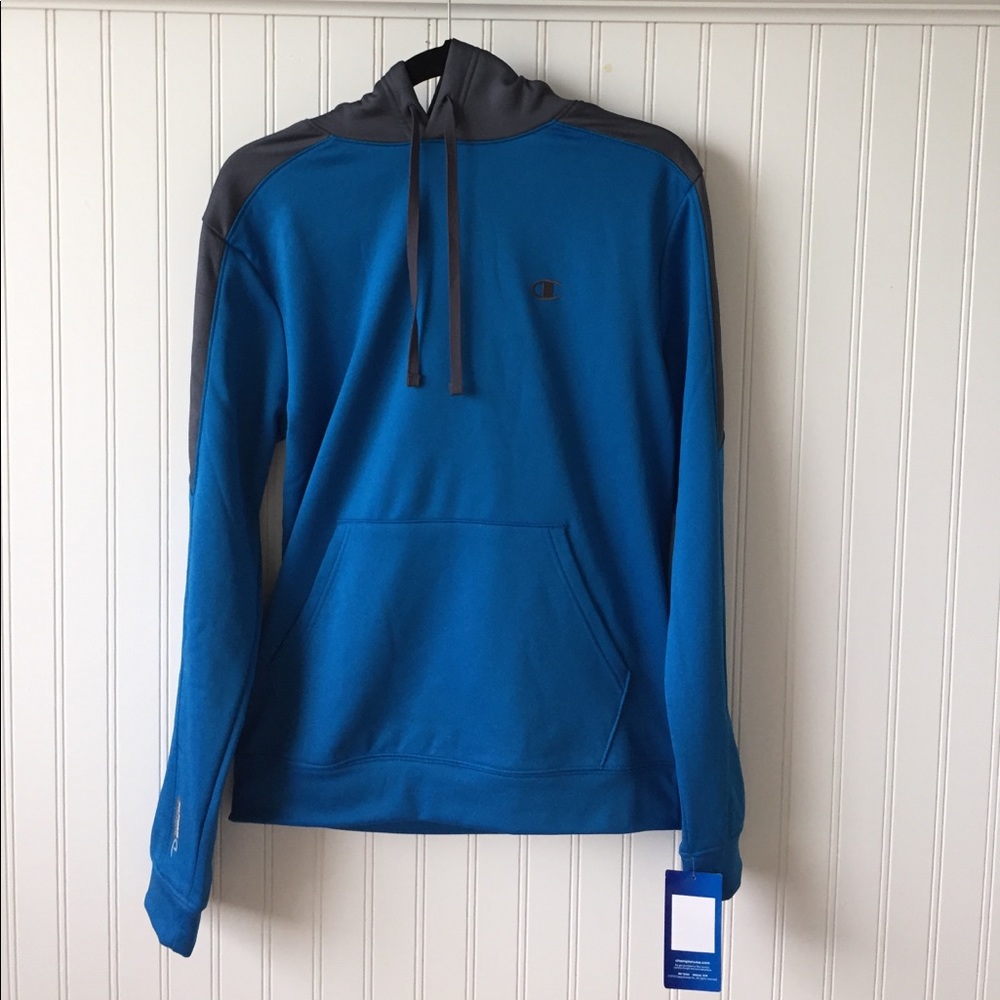 Blue and gray champion hoodie