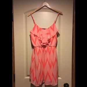 Coral print spaghetti strap dress