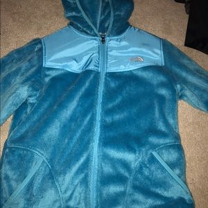 Blue north face with hood