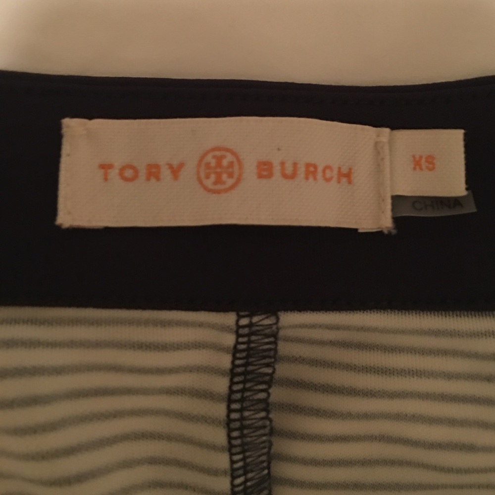 Tory Burch striped mid length dress navy/white