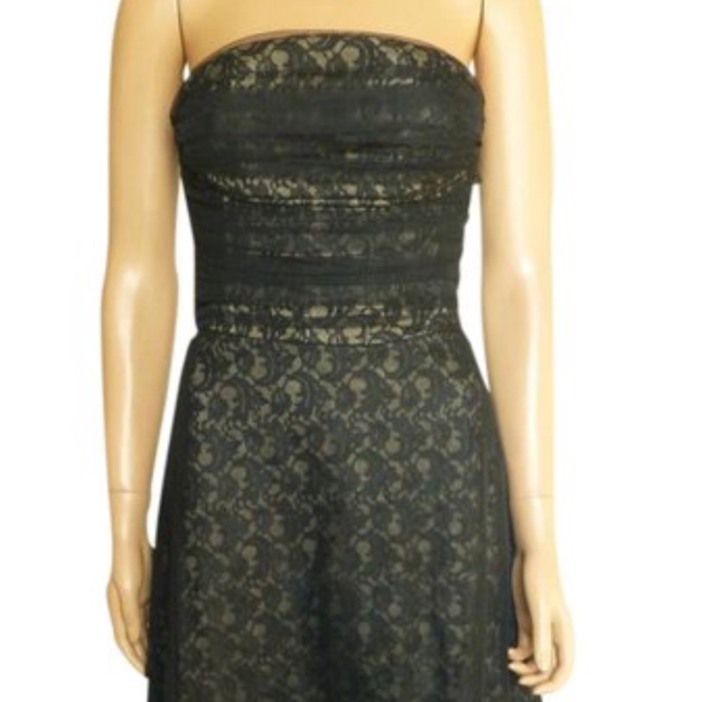 BCBGMaxAzria Strapless Lace Tulle Fit & Flare 👗