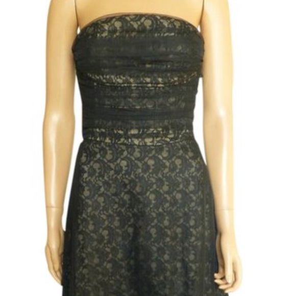 BCBGMaxAzria Strapless Lace Tulle Fit & Flare 👗 - Picture 1 of 7