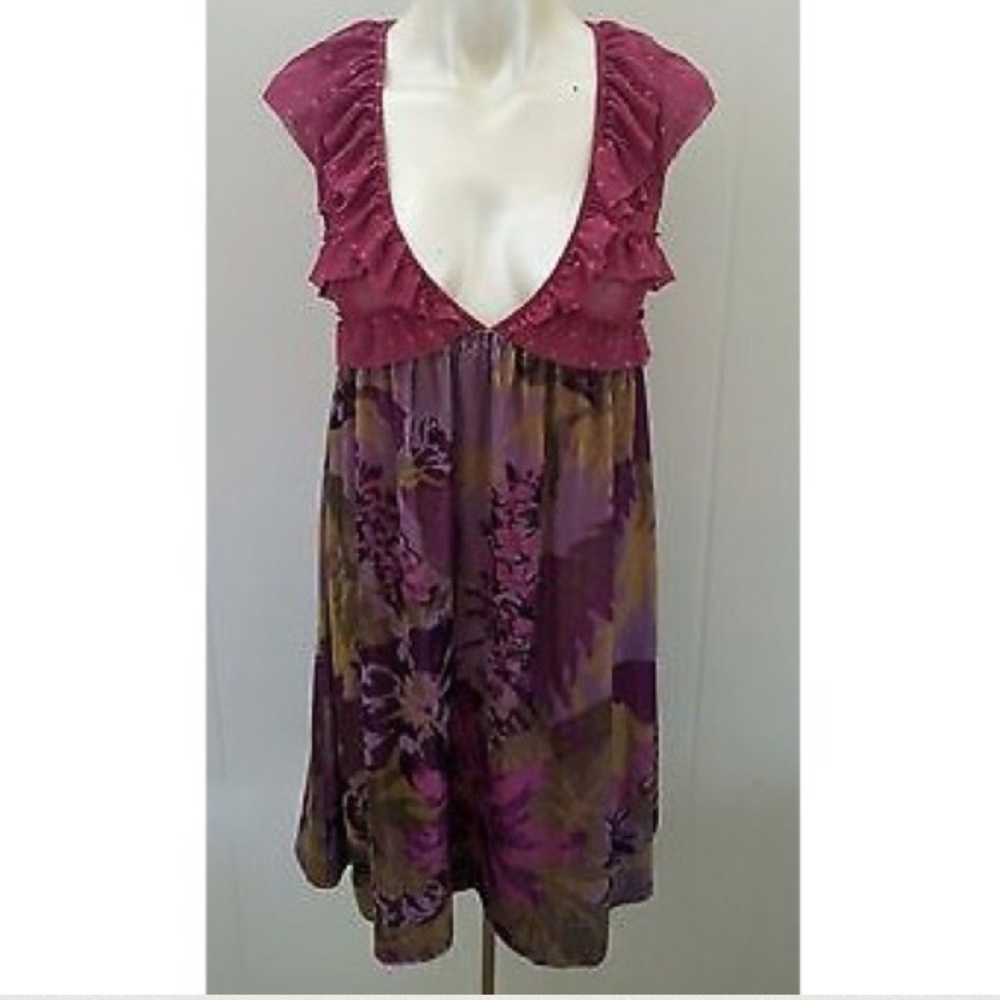 Free People crushed velvet floral dress S FINAL