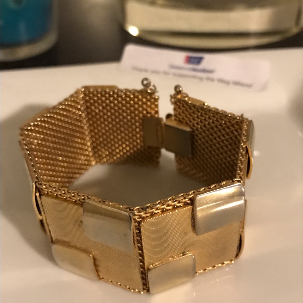 Fun and Funky Gold Square Textured Bracelet