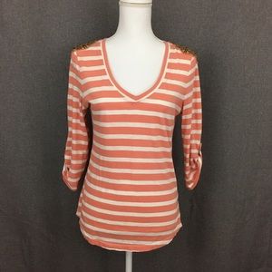 Banana Republic Stripped Shirt with  Embellishment