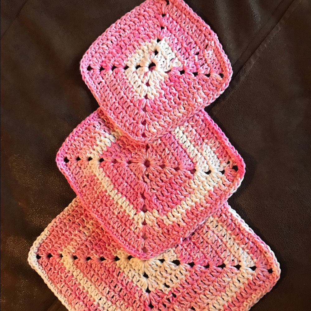 Crochet hot pads sets of 3 all colors