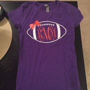 Monogrammed Girls Football T-shirt