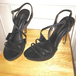BCBG Black Strappy Platform Sandals  size 7.5