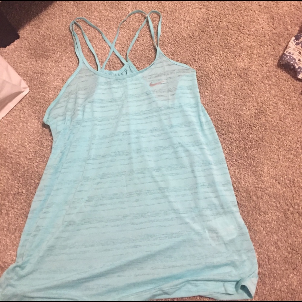 Blue nike lightweight running top