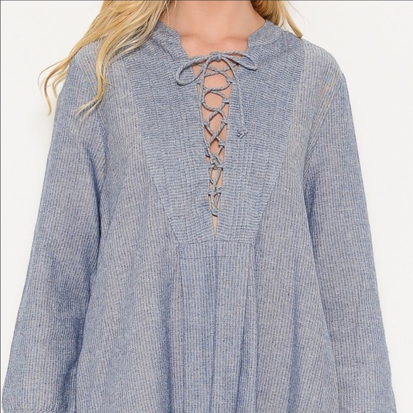 🆕Lace Up Woven Dress From Esley Collection - Picture 3 of 3