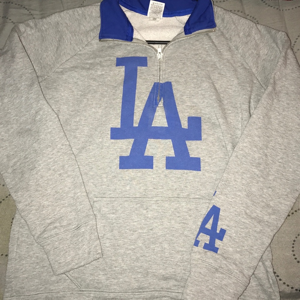 Dodgers half zip VS pink sweater