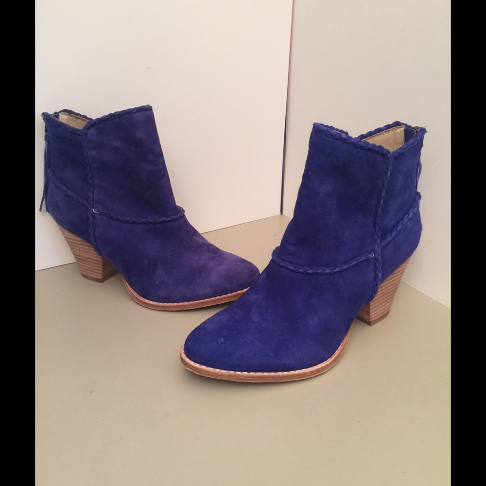 Ella Moss Blue Suede Ankle Boots