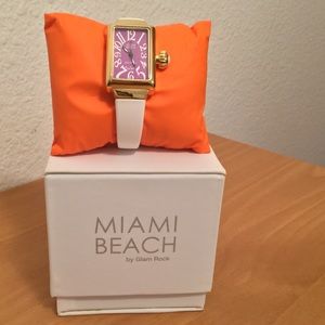 Glam Rock Miami Beach Art Deco Purple Dial Watch