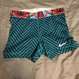 nike pro shorts blue
