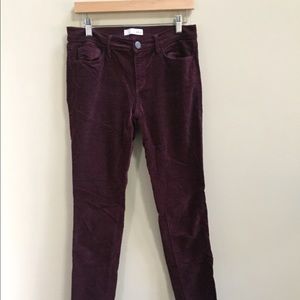 Loft plum corduroy pants.