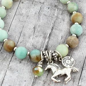 12GAUGE SHOTGUNSHELL DISK & HORSE STRETCH BRACELET