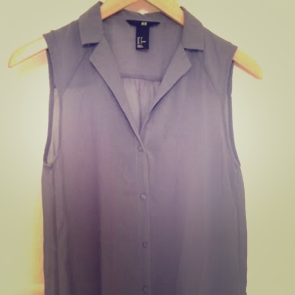 H&M Blue Collared Hi Low Tank