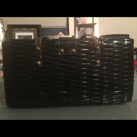 Vintage handbag with leather trim - Picture 3 of 5