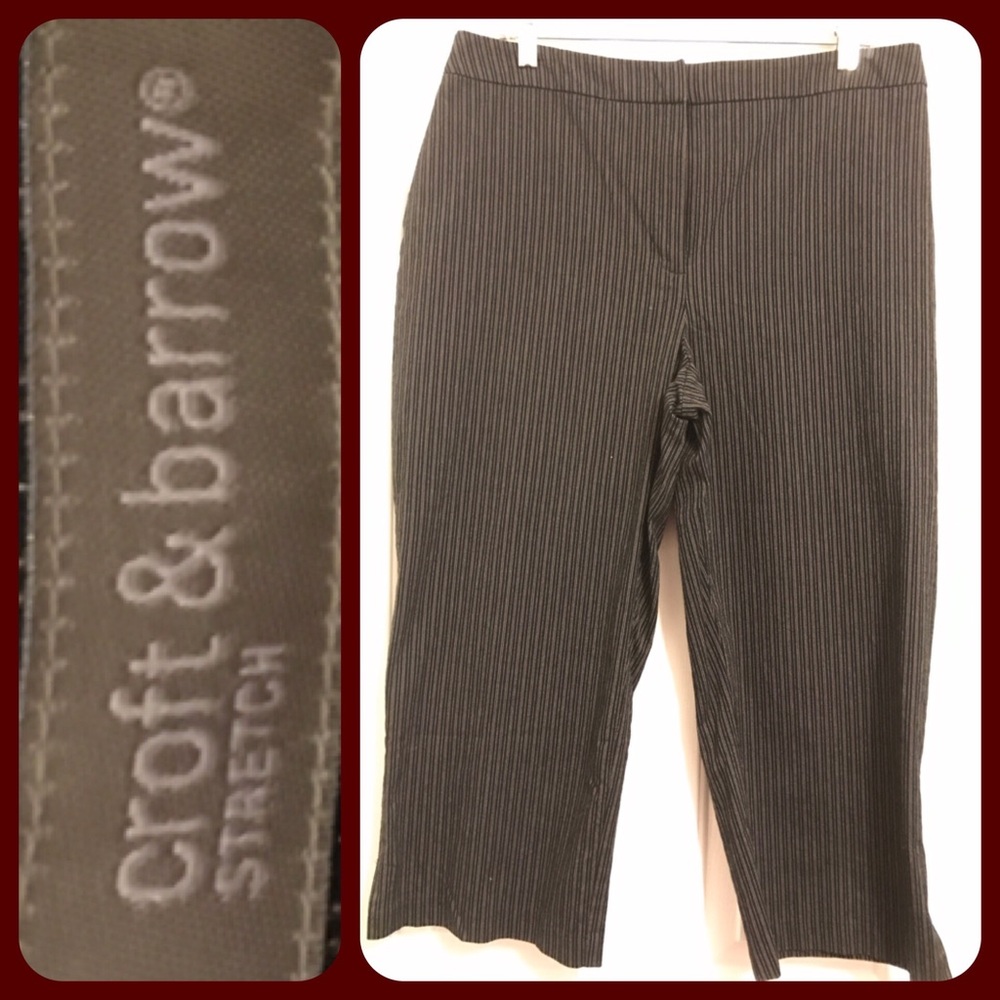 craft & barrow 🐻 pin-stripped capris, size 12-14